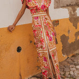 Olívia - Vestido longo colorido