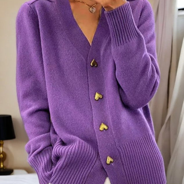 Adele - Cardigan elegante com botões de coração