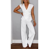 Palma - Conjunto elegante de blusa e calça solta