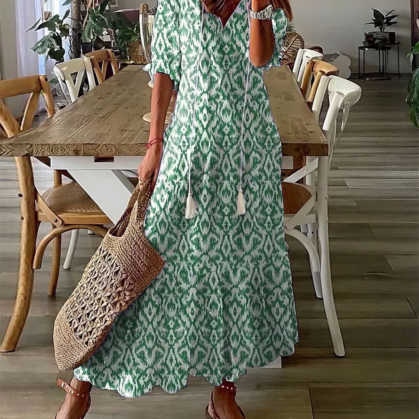 Diana™ - Vestido Bohemian com Cobertura Abdômen